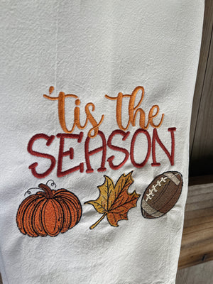 Embroidered Fall Tea Towel