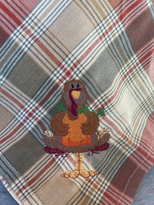 Embroidered Turkey Fabric Napkin