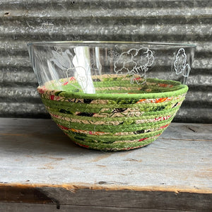 Large Etched Vegetable Bowl and Basket
