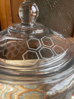 Honey Bee Etched Jar and Basket