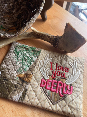 I Love You Deerly Mug Rug and Mini Heart Basket